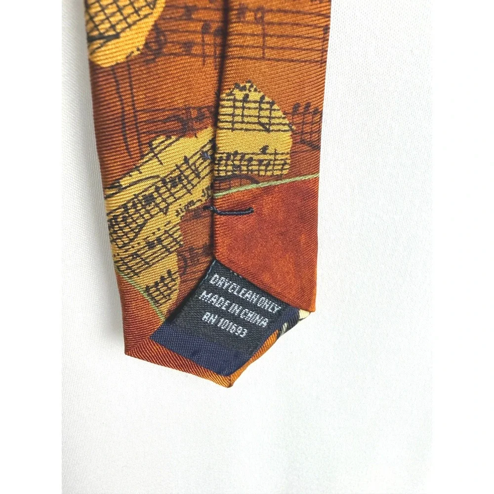 Vintage Larson Acoustic Guitar Sheet Music Tie One Size Brown Orange